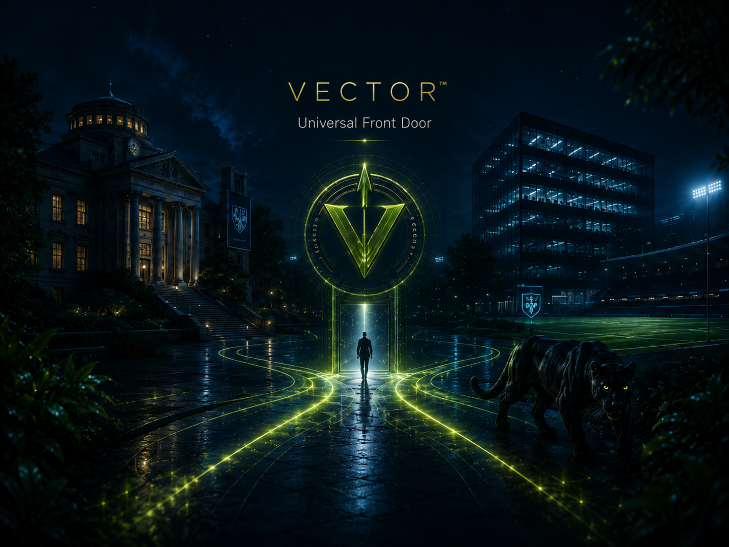 VECTOR tip of the spear visual for AI Native Campus HE